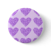 Purple Hearts with flowers Button