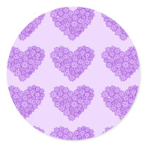 Purple Hearts with flowers Sticker