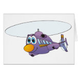 Purple Helicopter Cartoon Card