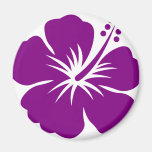 Purple hibiscus aloha flower refrigerator magnets