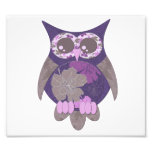 Purple Hibiscus Owl Photo Enlargement