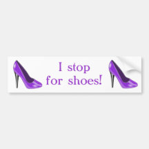 Purple High Heel Shoe Bumper Sticker