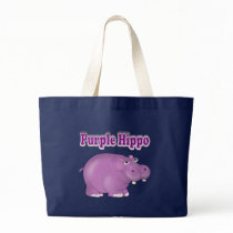 Purple Hippo Canvas Bags
