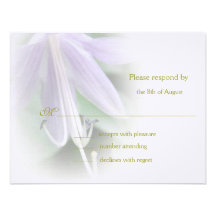 Purple Hosta respond cards Custom Invites