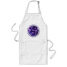 Purple Hyacinth Flower Long Apron