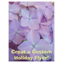 Purple Hydrangea Flowers Holiday Flyer Paper