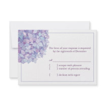 Purple Hydrangeas Floral Wedding RSVP Card (3.5x5) Custom Invitations