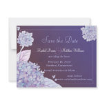 Purple Hydrangeas Floral Wedding Save the Date Custom Invite