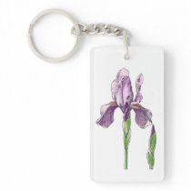 Purple Iris Acrylic Keychain key chains