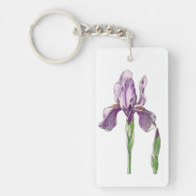 Purple Iris Acrylic Keychain