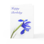Purple Iris Flower Birthday Card