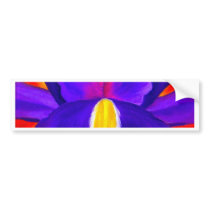 Purple Iris Flower Painting Art - Multi Bumper Stickers