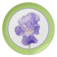 Purple Iris green Plate