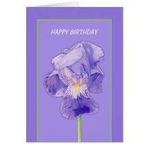 Purple Iris purple Birthday Card