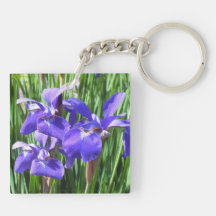 Purple Irises Acrylic Keyring Square Acrylic Key Chains