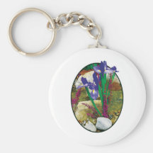 Purple Irises by Stream Keychains