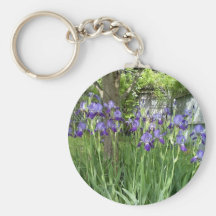Purple Irises Keychain