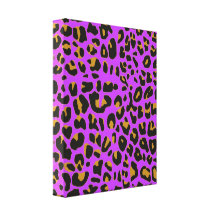 Purple Jaguar Stretched Canvas Print