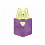 Purple Jean Pocket Yellow Bunny  postcards
