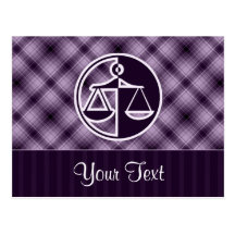 Purple Justice Scales Post Cards