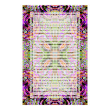 Purple Kaleidoscope Lined Stationery