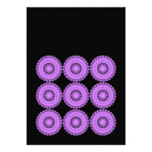 Purple Lace Style Design. Personalized Invitation
