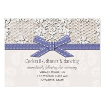 Purple Lace Wedding Reception Enclosure Card Business Card Templates