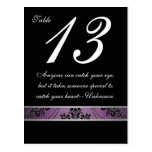 Purple Lapis Damask Table Number Card Post Cards