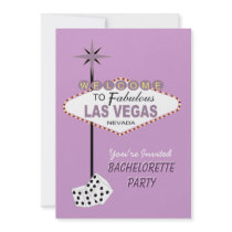 Purple Las Vegas Bachelorette Party Invitation
