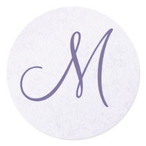 Purple Lavender Monogram Sticker