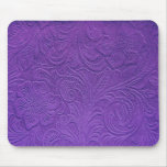 Purple Leather -Embossed Floral Design Mouse Pads