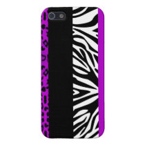 Purple Leopard and Zebra Custom Animal Print iphone cases