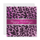 Purple leopard Holiday Invitation