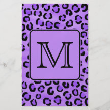 Purple Leopard Print Custom Monogram. Personalized Flyer
