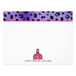 Purple Leopard Print Flat Notecards For Teachers Custom Announcements