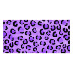 Purple Leopard Print Pattern. Photo Cards