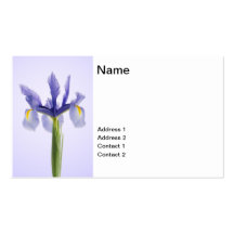 Purple lily flower business card template