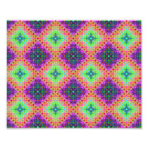 Purple & Lime Green Chequered Fractal Pattern