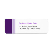 Purple Lined Custom Return Address Label