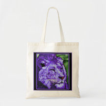 Purple Lion Artwork Canvas Bags