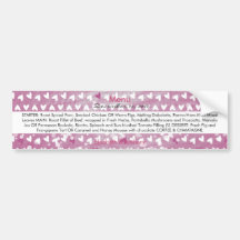 purple little hearts wedding menu bumper sticker