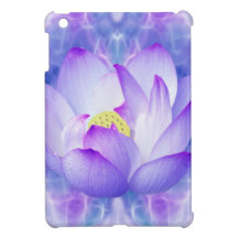 Purple lotus flower and fractal crystals iPad mini covers