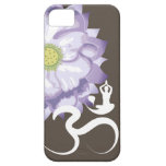 Purple Lotus Flower Yoga White Om Symbol Zen iPhone 5 Cases