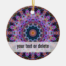 Purple Lotus kaleidoscope Christmas Ornament