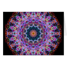 Purple Lotus kaleidoscope Greeting Card
