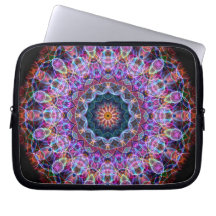 Purple Lotus kaleidoscope Laptop Sleeves