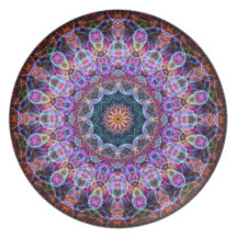 Purple Lotus kaleidoscope Party Plate