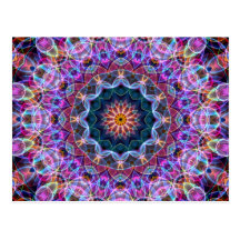 Purple Lotus kaleidoscope Postcards
