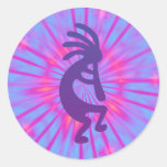 Purple Magic Kokopelli Round Sticker