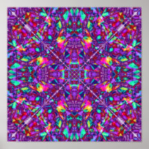 Purple Mandala Hippie Pattern Poster